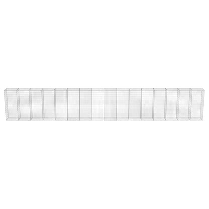 Schanskorfmuur met deksels 900x50x150 cm gegalvaniseerd staal 900 x 50 x 150 cm