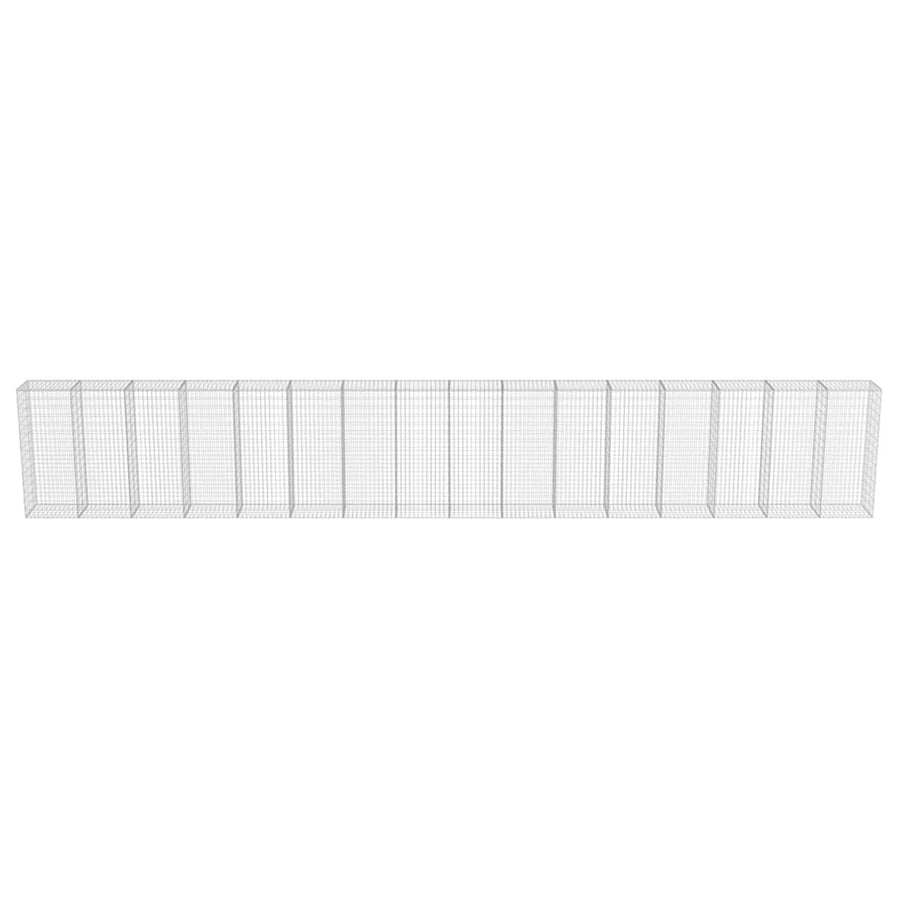 Schanskorfmuur met deksels 900x50x150 cm gegalvaniseerd staal 900 x 50 x 150 cm
