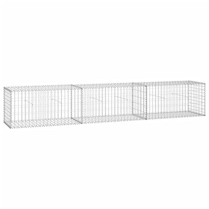 Schanskorfmuur met deksels 300x50x50 cm gegalvaniseerd staal 300 x 50 x 50 cm