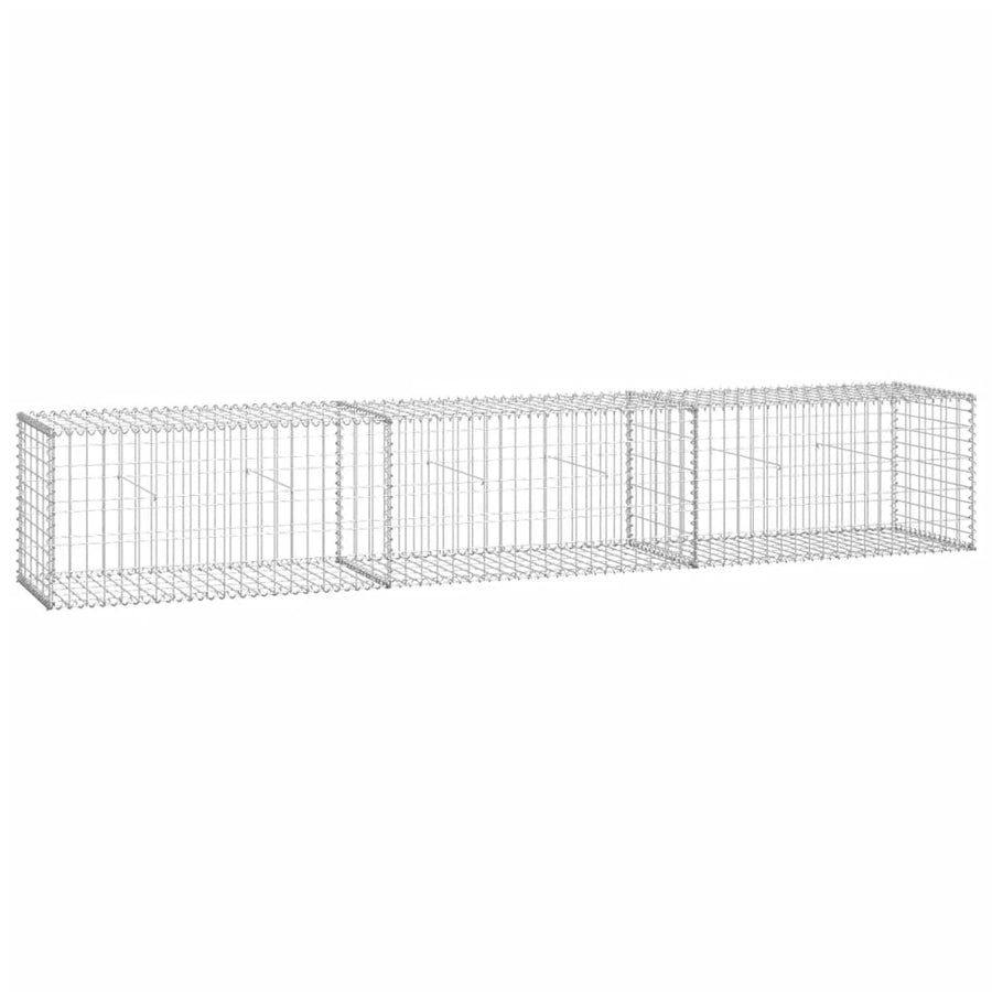 Schanskorfmuur met deksels 300x50x50 cm gegalvaniseerd staal 300 x 50 x 50 cm