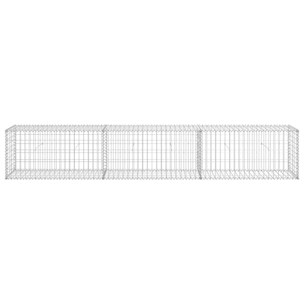 Schanskorfmuur met deksels 300x50x50 cm gegalvaniseerd staal 300 x 50 x 50 cm