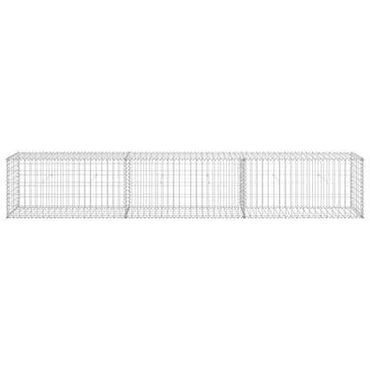 Schanskorfmuur met deksels 300x50x50 cm gegalvaniseerd staal 300 x 50 x 50 cm
