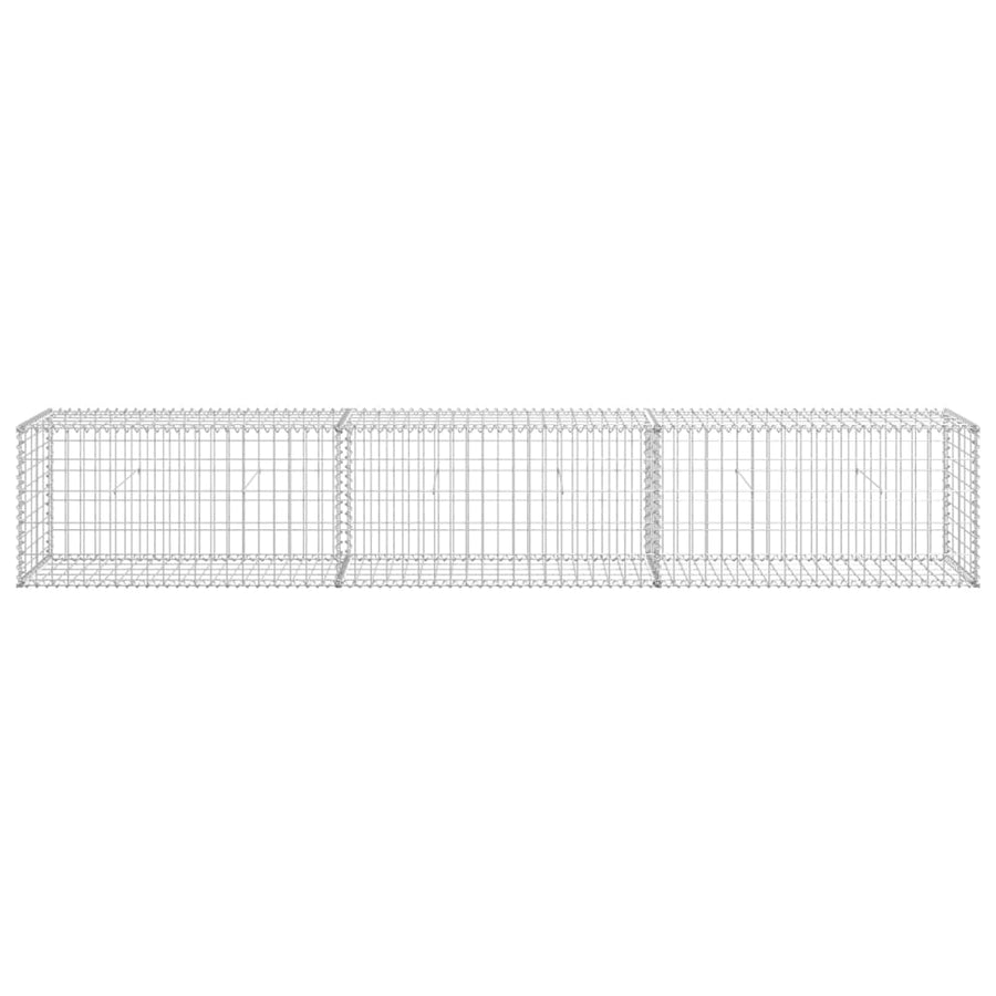 Schanskorfmuur met deksels 300x50x50 cm gegalvaniseerd staal 300 x 50 x 50 cm