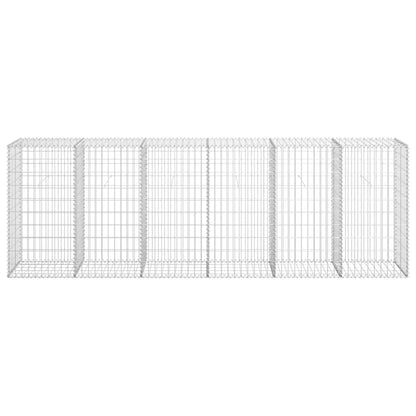 Schanskorfmuur met deksels 300x50x100 cm gegalvaniseerd staal 300 x 50 x 100 cm