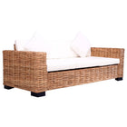 Tuinbank 3-zits poly rattan mangohout 195x80x67 cm