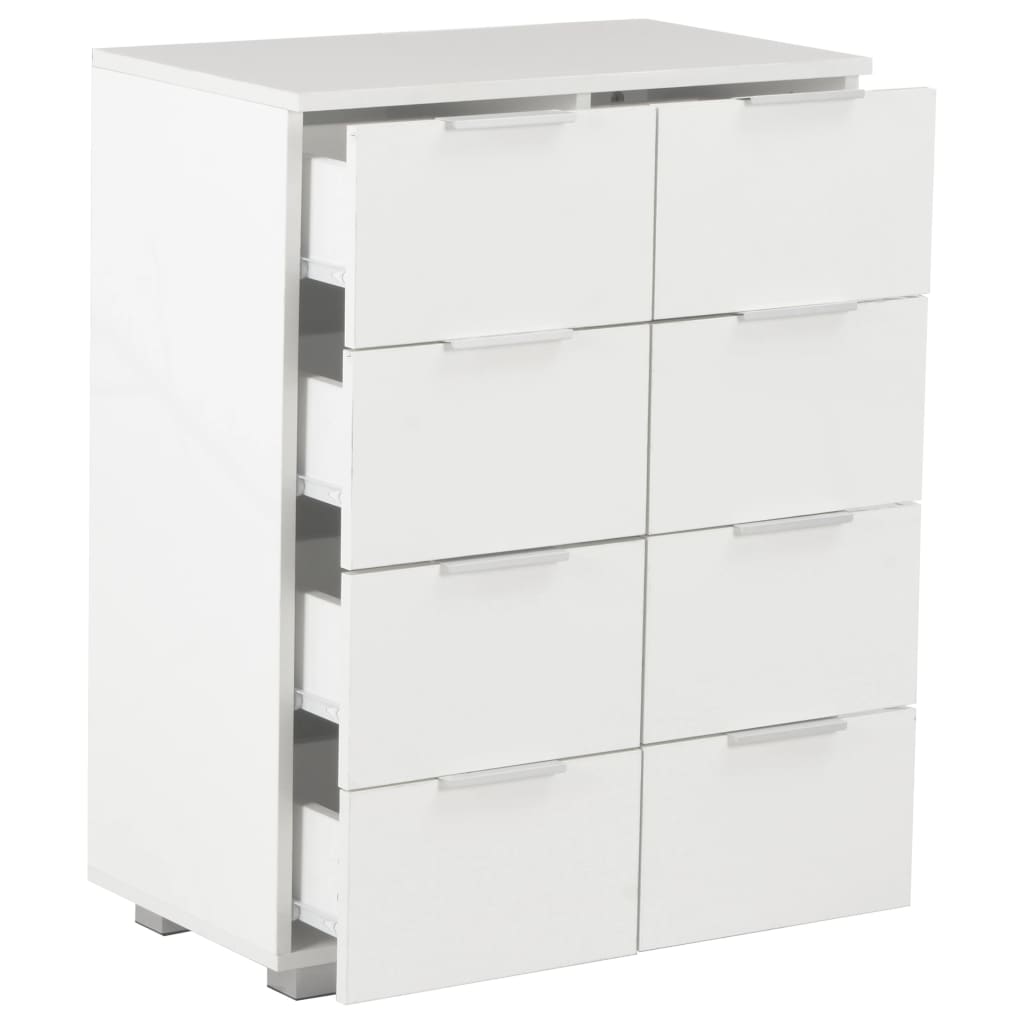 Dressoir 60X35X80 Cm Spaanplaat Hoogglans Wit