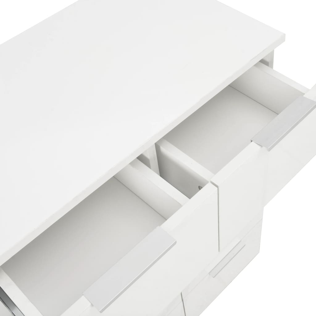 Dressoir 60X35X80 Cm Spaanplaat Hoogglans Wit