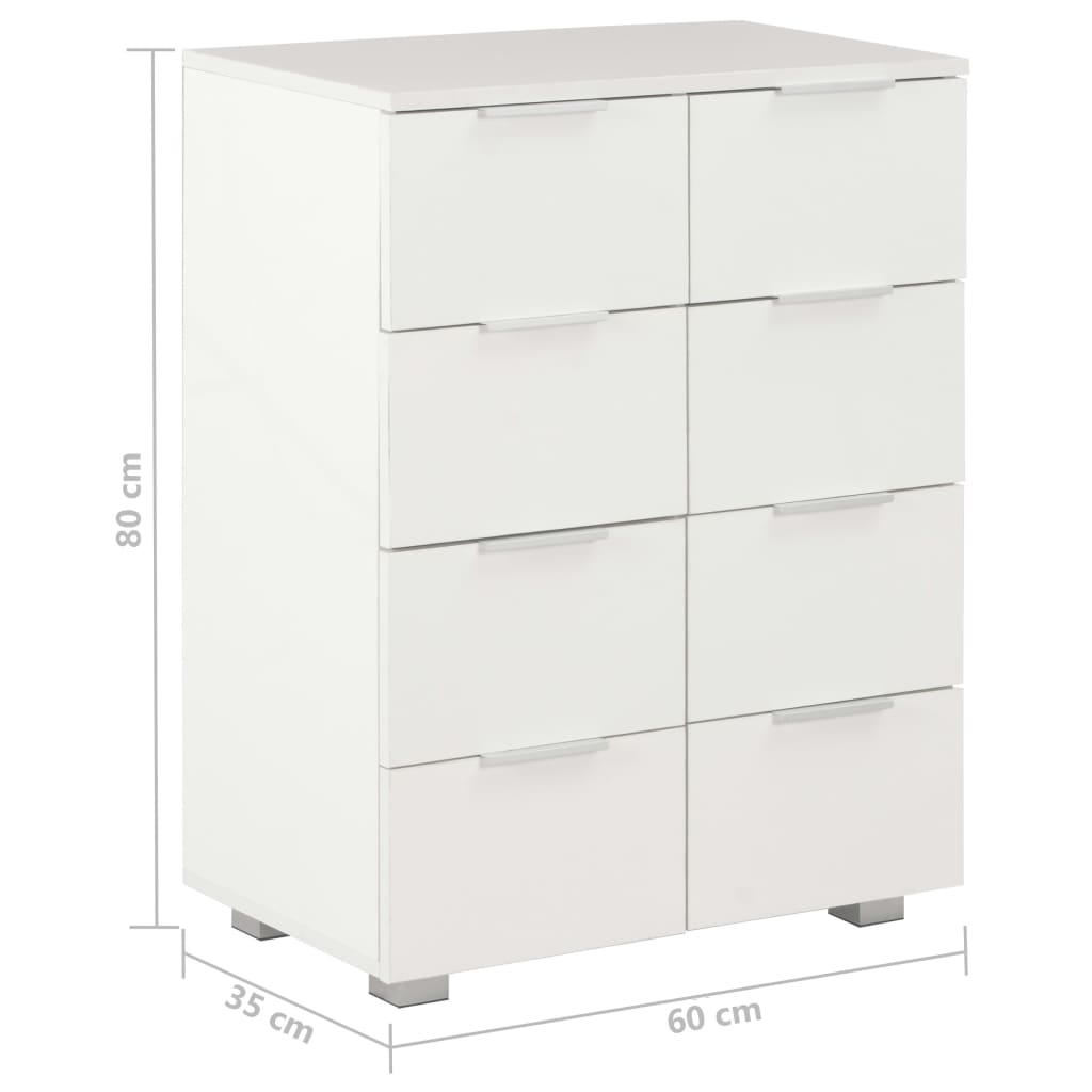 Dressoir 60X35X80 Cm Spaanplaat Hoogglans Wit