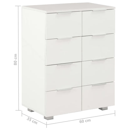 Dressoir 60X35X80 Cm Spaanplaat Hoogglans Wit
