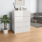 Dressoir 60X35X80 Cm Spaanplaat Hoogglans Wit