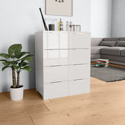 Dressoir 60x35x80 cm spaanplaat hoogglans wit