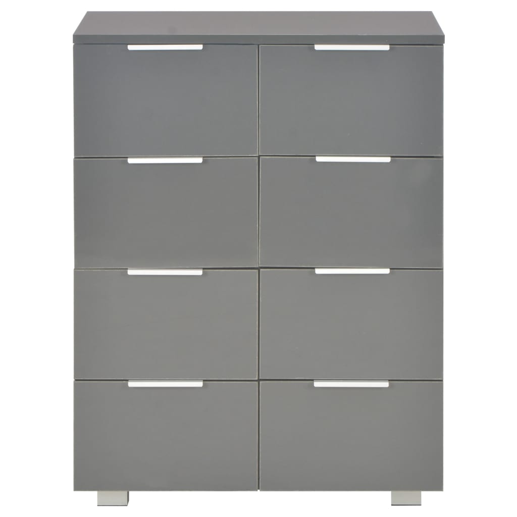 Dressoir 60X35X80 Cm Spaanplaat Hoogglans Grijs