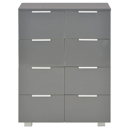 Dressoir 60X35X80 Cm Spaanplaat Hoogglans Grijs