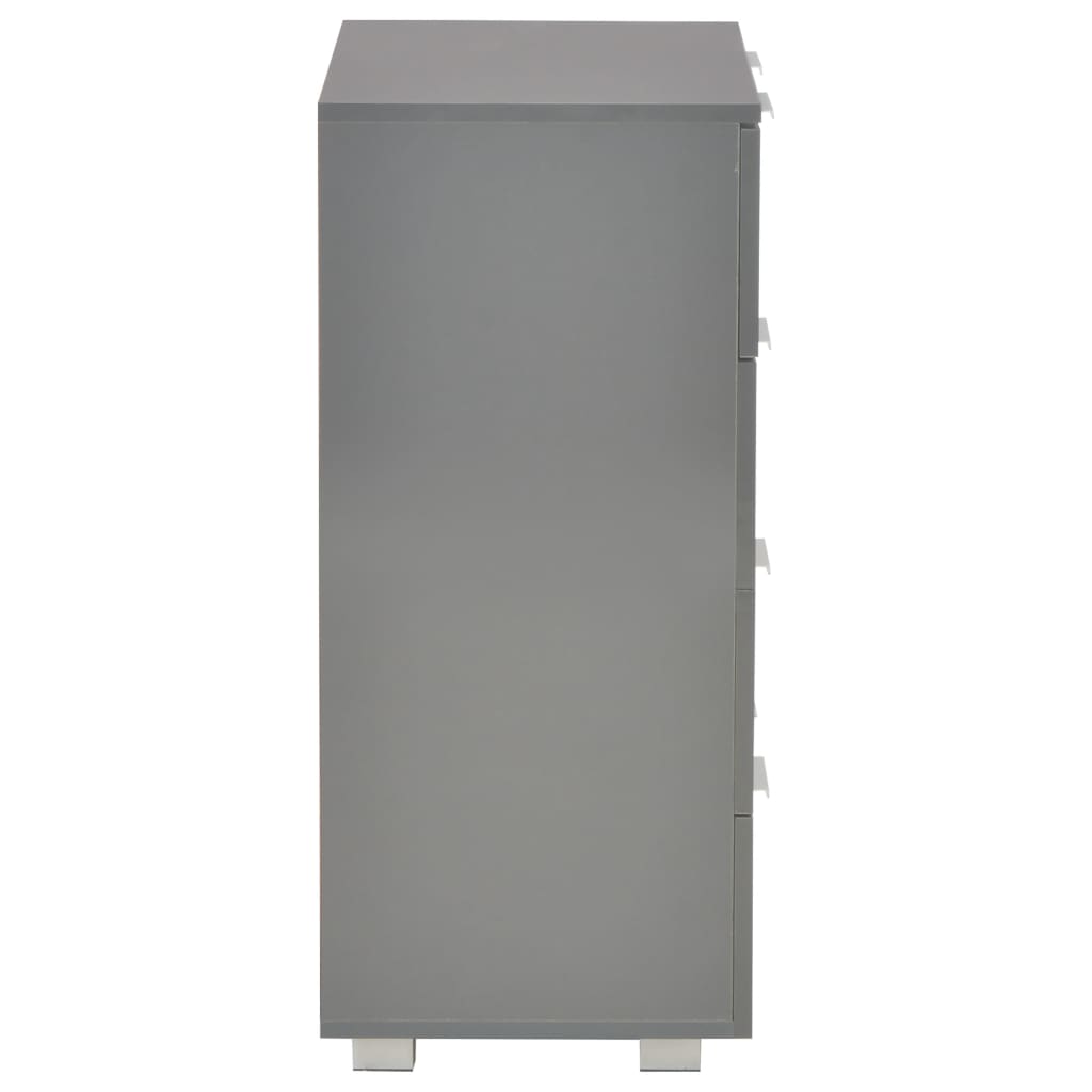 Dressoir 60X35X80 Cm Spaanplaat Hoogglans Grijs