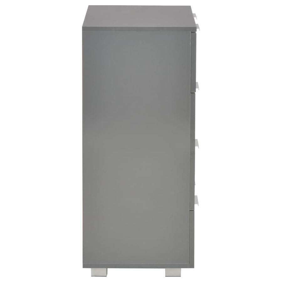 Dressoir 60X35X80 Cm Spaanplaat Hoogglans Grijs
