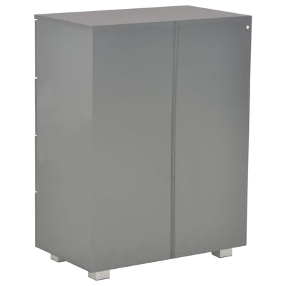 Dressoir 60X35X80 Cm Spaanplaat Hoogglans Grijs