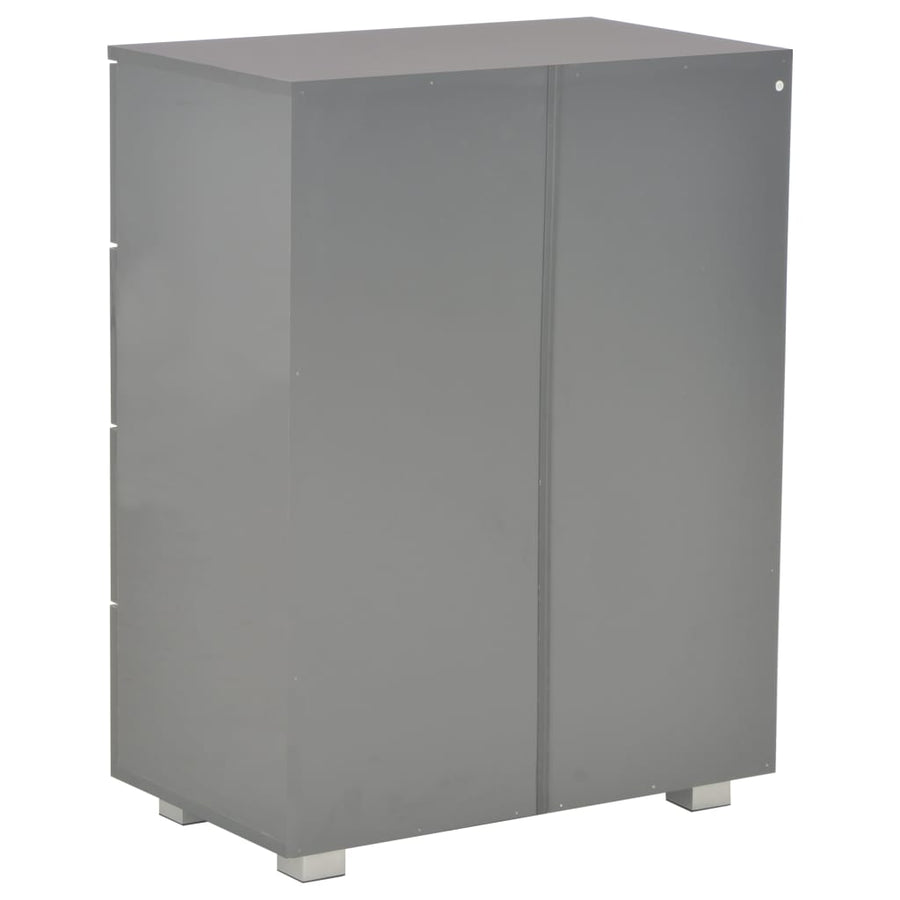 Dressoir 60X35X80 Cm Spaanplaat Hoogglans Grijs