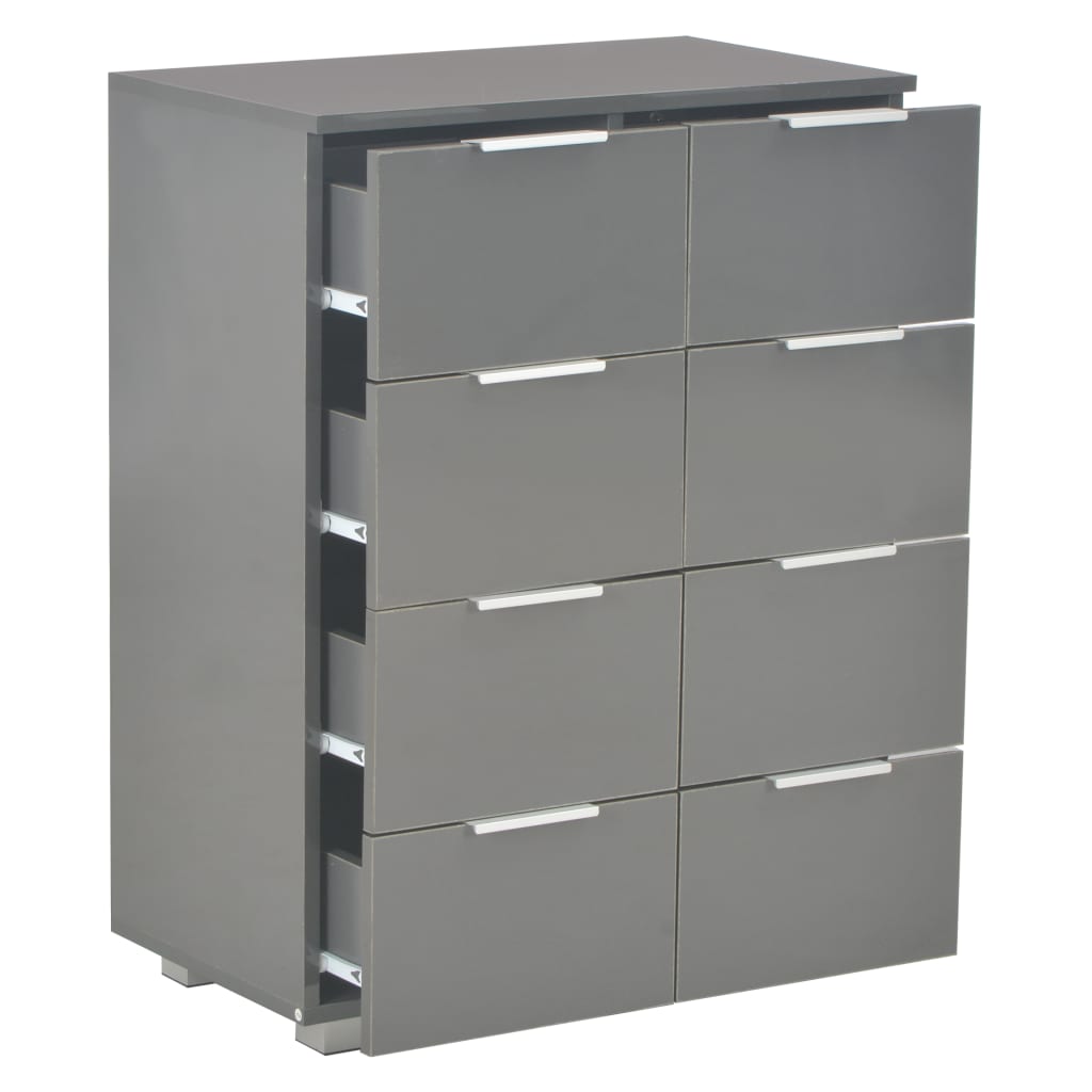 Dressoir 60X35X80 Cm Spaanplaat Hoogglans Grijs