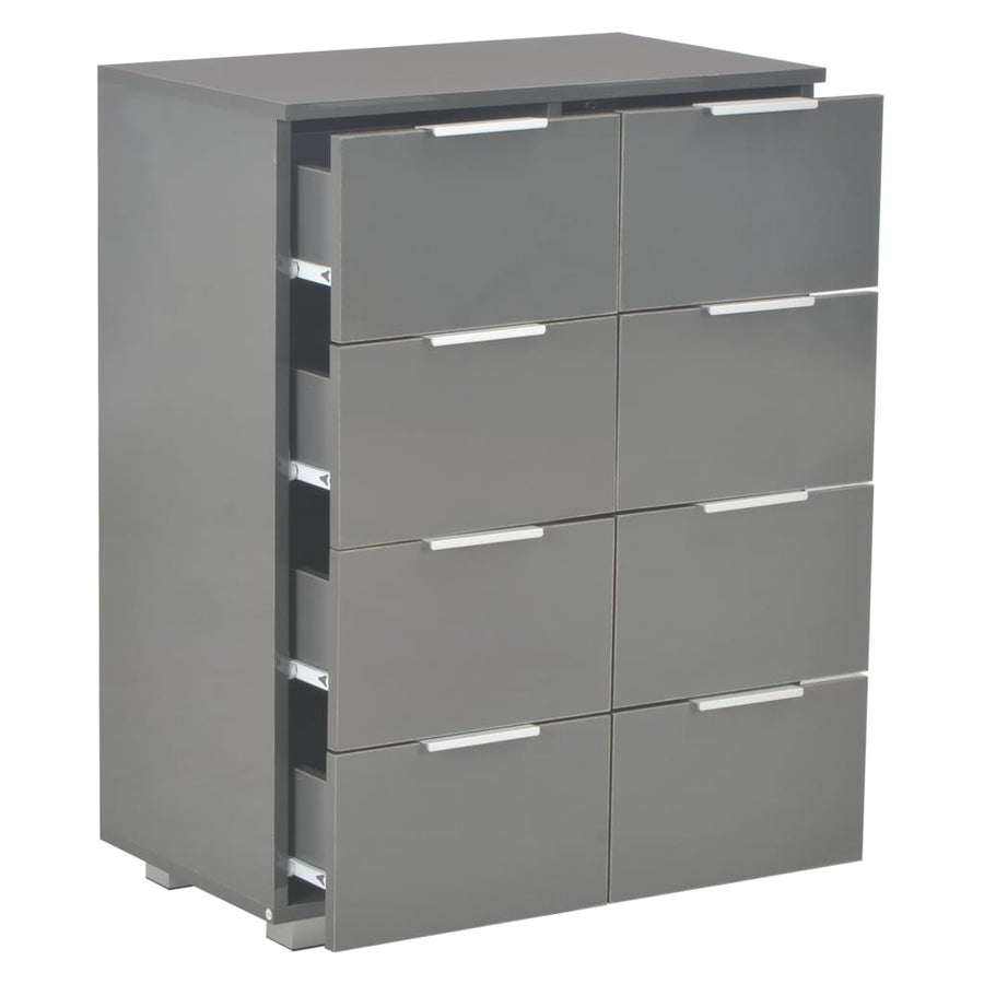 Dressoir 60X35X80 Cm Spaanplaat Hoogglans Grijs