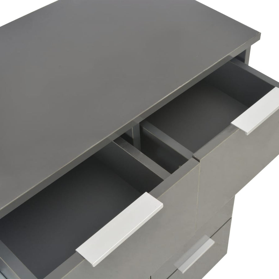 Dressoir 60X35X80 Cm Spaanplaat Hoogglans Grijs