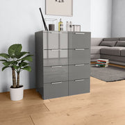Dressoir 60x35x80 cm hoogglans grijs
