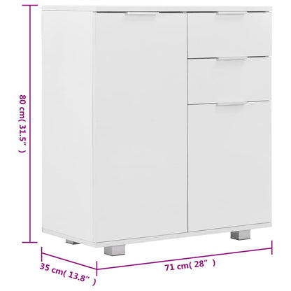 Dressoir 7X35X80 Cm Spaanplaat Hoogglans Wit