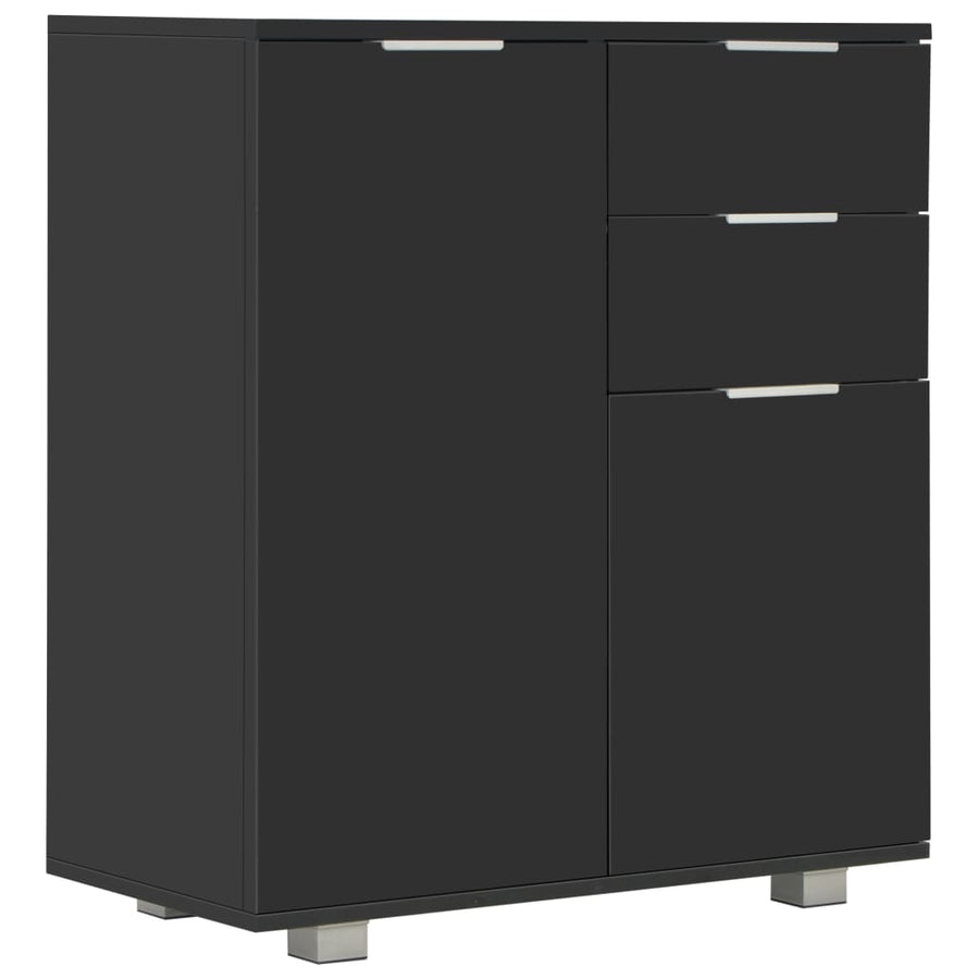 Dressoir 7X35X80 Cm Spaanplaat Hoogglans Zwart