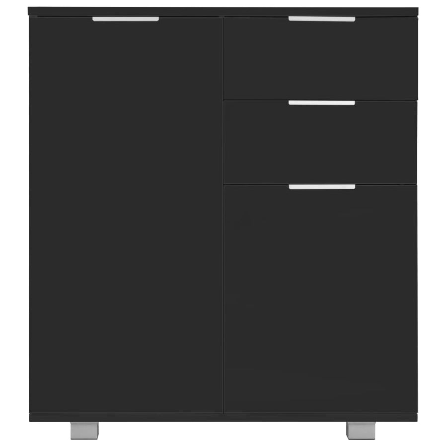 Dressoir 7X35X80 Cm Spaanplaat Hoogglans Zwart