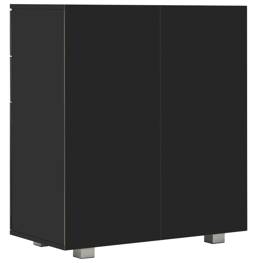 Dressoir 7X35X80 Cm Spaanplaat Hoogglans Zwart