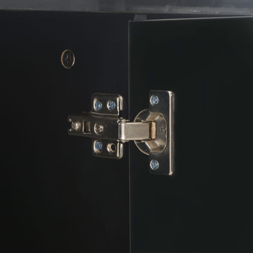 Dressoir 7X35X80 Cm Spaanplaat Hoogglans Zwart