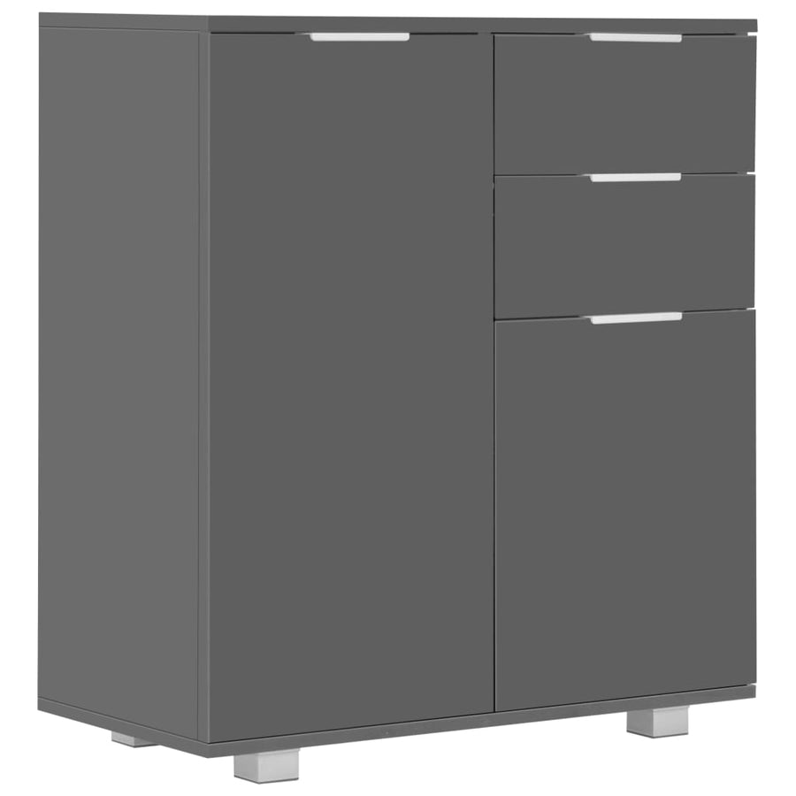 Dressoir 7X35X80 Cm Spaanplaat Hoogglans Grijs