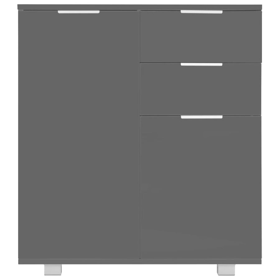 Dressoir 7X35X80 Cm Spaanplaat Hoogglans Grijs