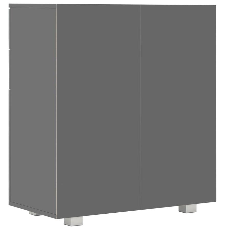 Dressoir 7X35X80 Cm Spaanplaat Hoogglans Grijs