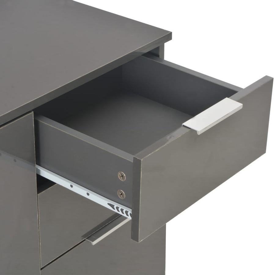 Dressoir 7X35X80 Cm Spaanplaat Hoogglans Grijs