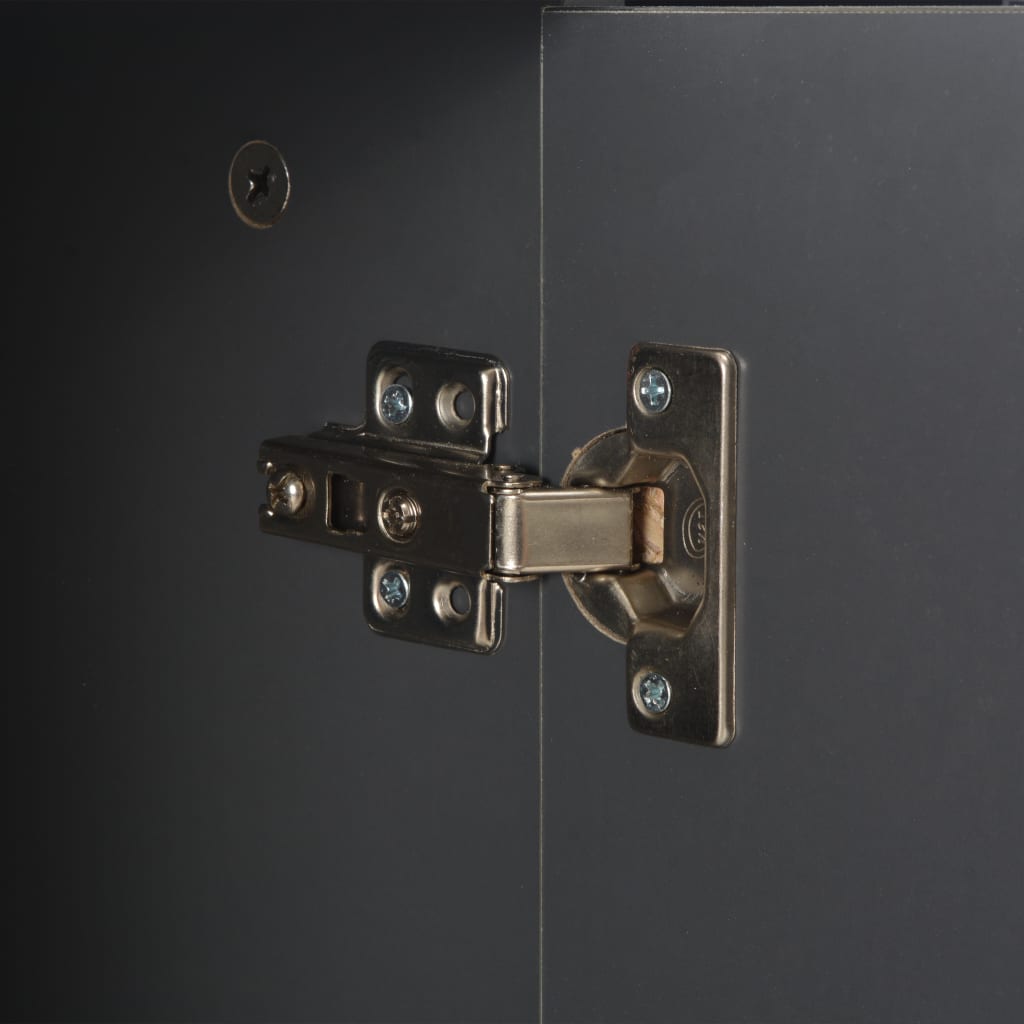 Dressoir 7X35X80 Cm Spaanplaat Hoogglans Grijs