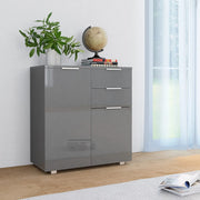 Dressoir 71x35x80 cm spaanplaat hoogglans grijs
