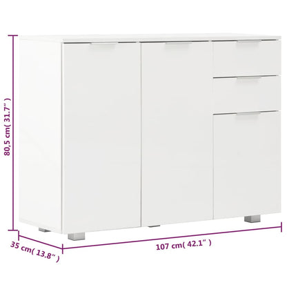 Dressoir 07X35X80,5 Cm Hoogglans Wit