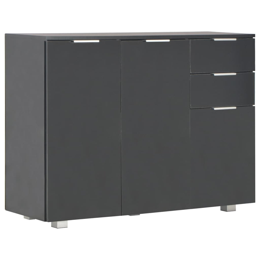 Dressoir 07X35X80,5 Cm Hoogglans Zwart