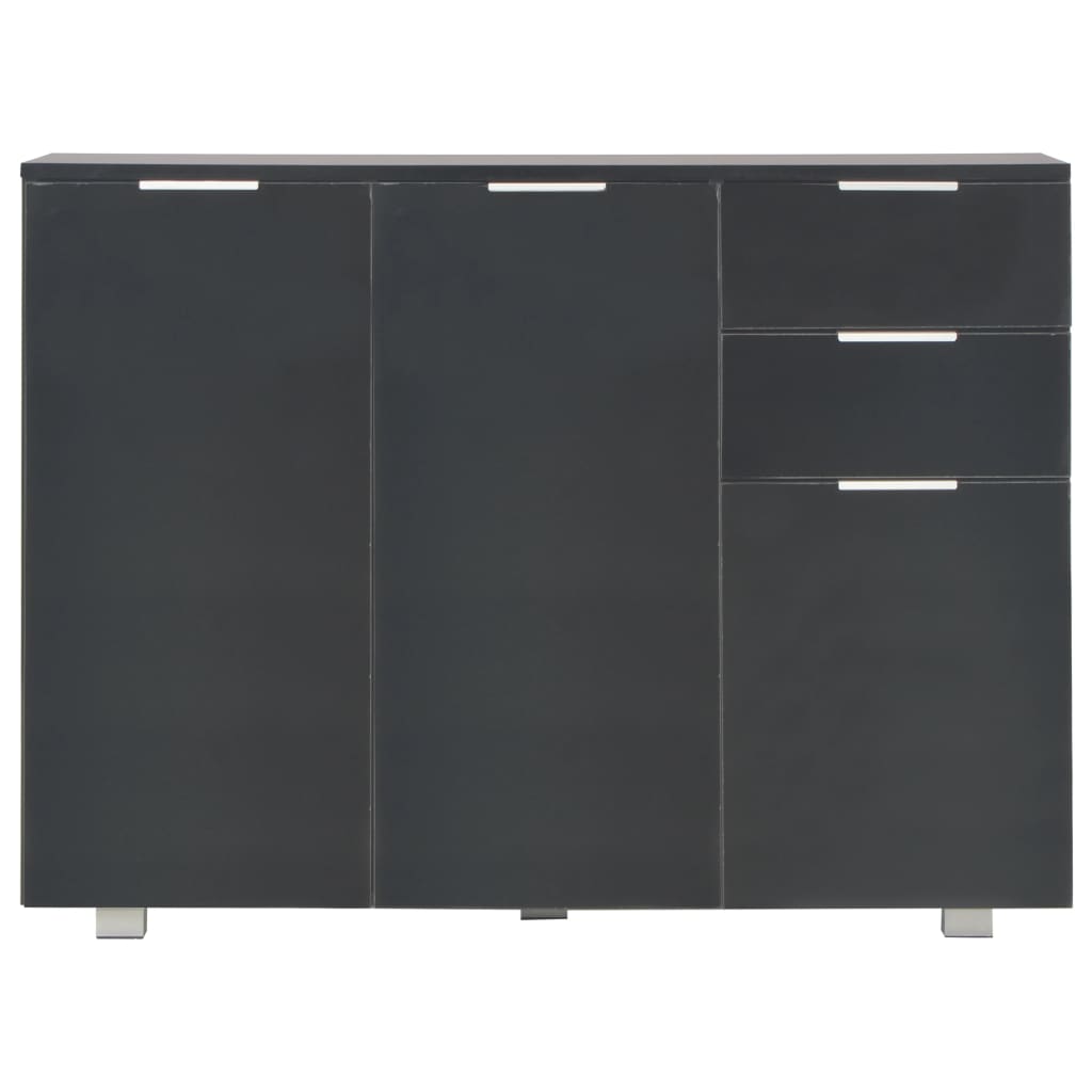 Dressoir 07X35X80,5 Cm Hoogglans Zwart