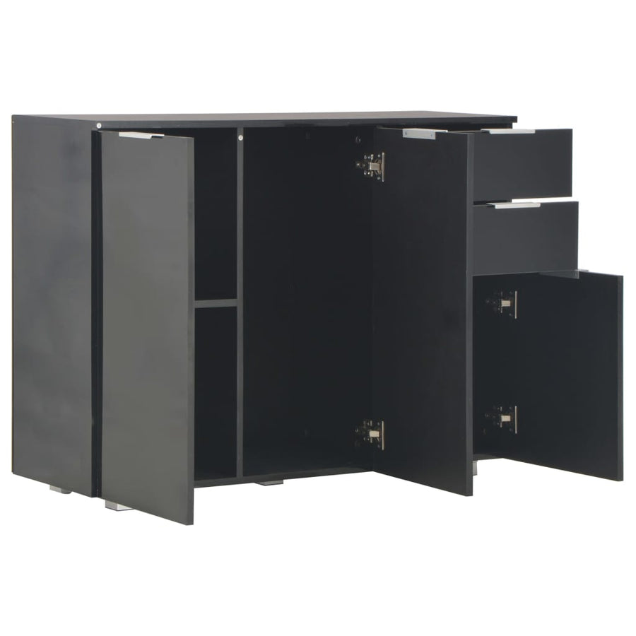 Dressoir 07X35X80,5 Cm Hoogglans Zwart