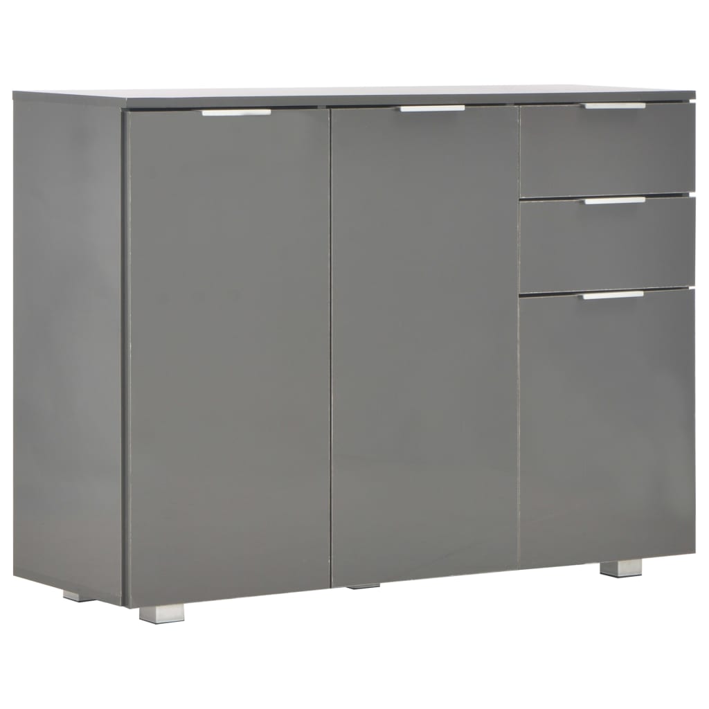 Dressoir 07X35X80,5 Cm Hoogglans Grijs