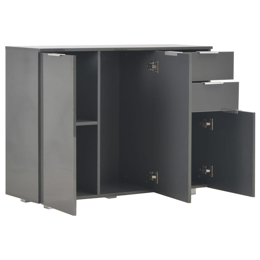 Dressoir 07X35X80,5 Cm Hoogglans Grijs