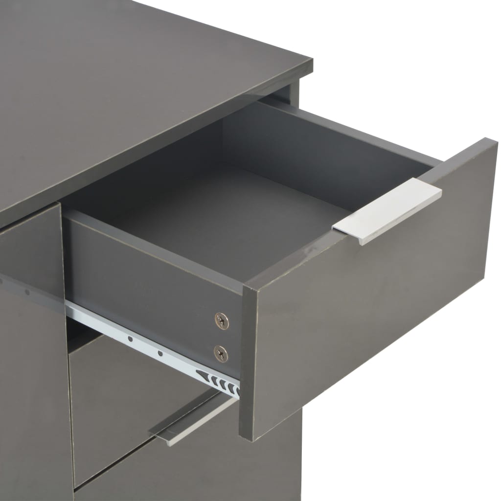 Dressoir 07X35X80,5 Cm Hoogglans Grijs