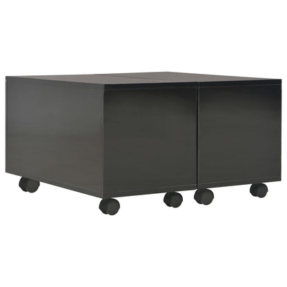 Salontafel Spaanplaat Hoogglans 60 x 60 x 35 cm Zwart