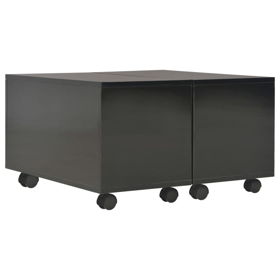 Salontafel Spaanplaat Hoogglans 60 x 60 x 35 cm Zwart
