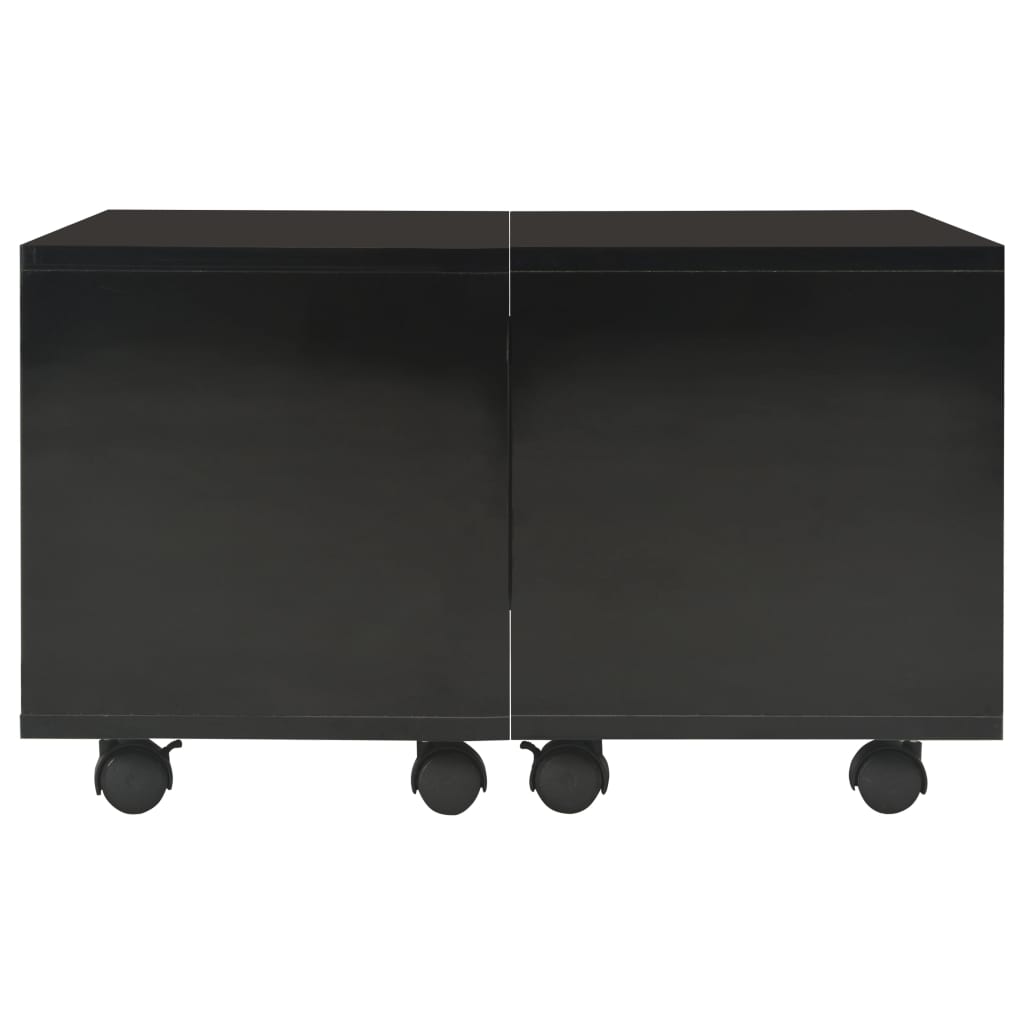 Salontafel Spaanplaat Hoogglans 60 x 60 x 35 cm Zwart