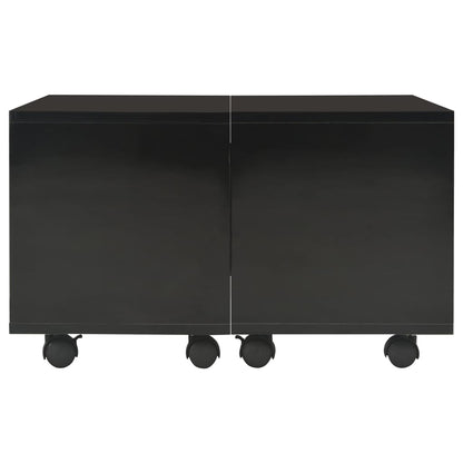 Salontafel Spaanplaat Hoogglans 60 x 60 x 35 cm Zwart