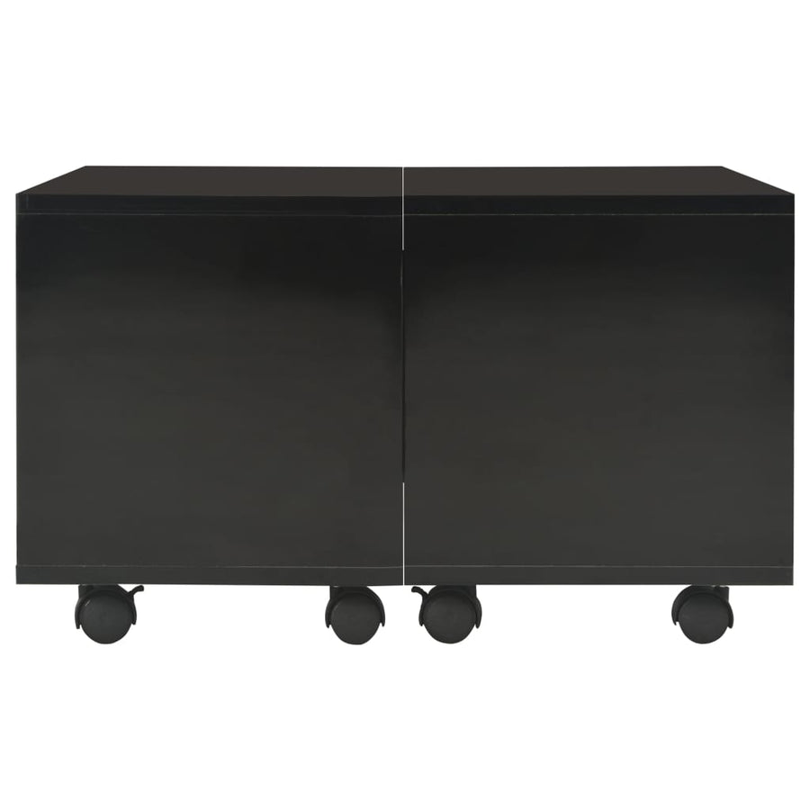 Salontafel Spaanplaat Hoogglans 60 x 60 x 35 cm Zwart