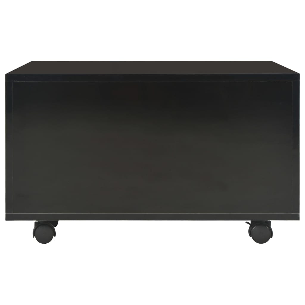 Salontafel Spaanplaat Hoogglans 60 x 60 x 35 cm Zwart