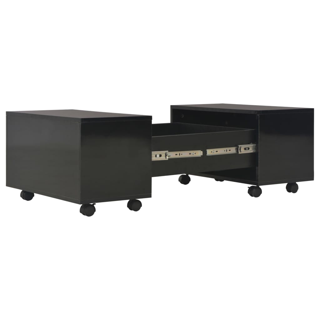 Salontafel Spaanplaat Hoogglans 60 x 60 x 35 cm Zwart